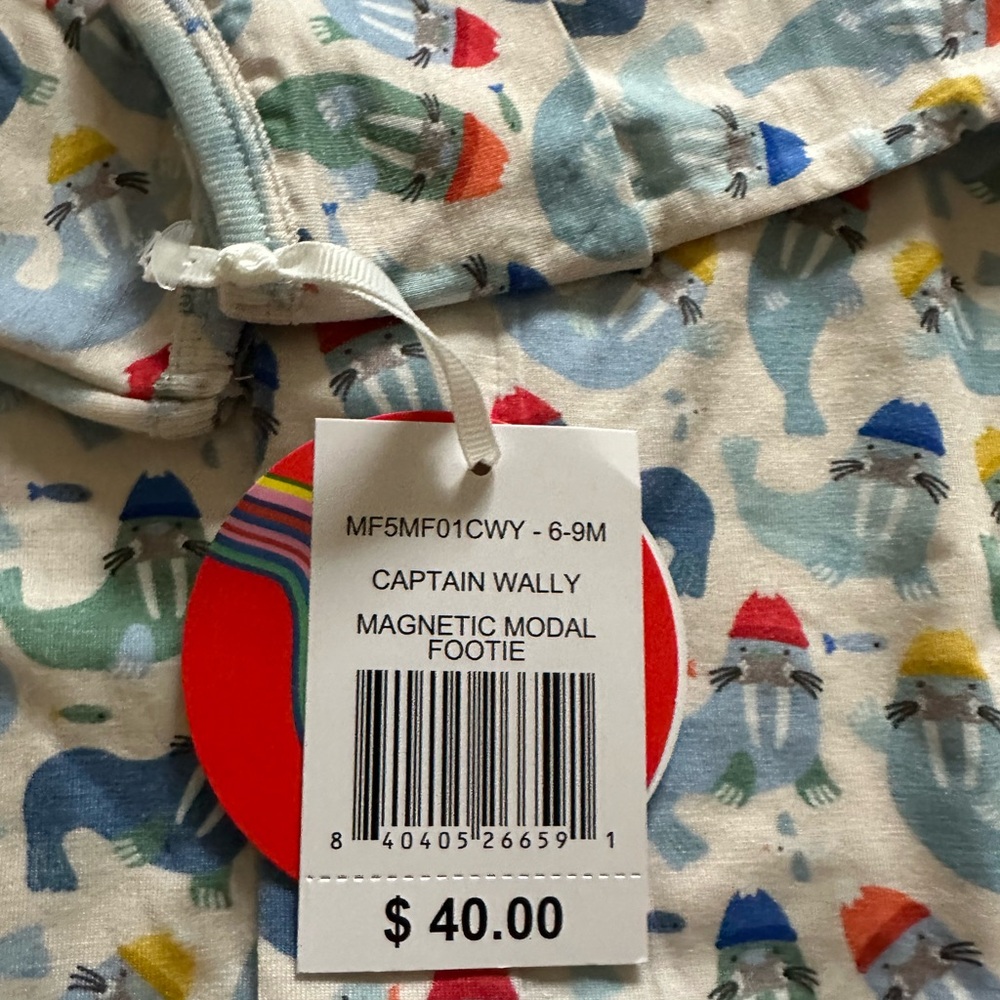 Magnetic Me Captain Wally Print Footed Pajamas - Blue, Green, Red, Yellow - Picture 2 of 3